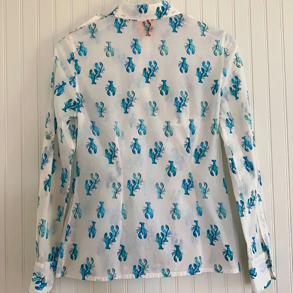Tory Burch Brigitte Lobster Voile’ Blouse - Picture 3 of 11